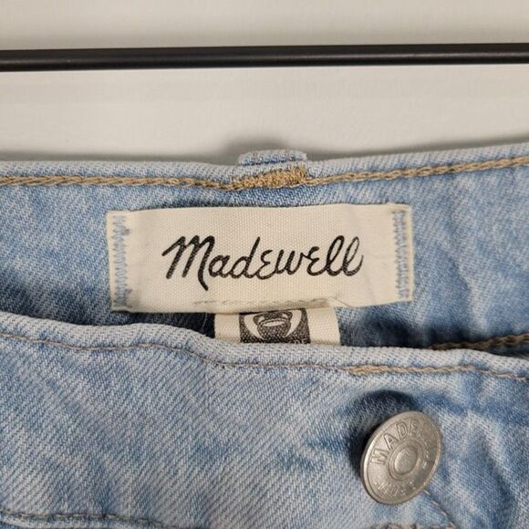 Madewell Size 27 Slim Demi Boot Jeans High Waist Crop Light Wash Blue - Picture 12 of 12